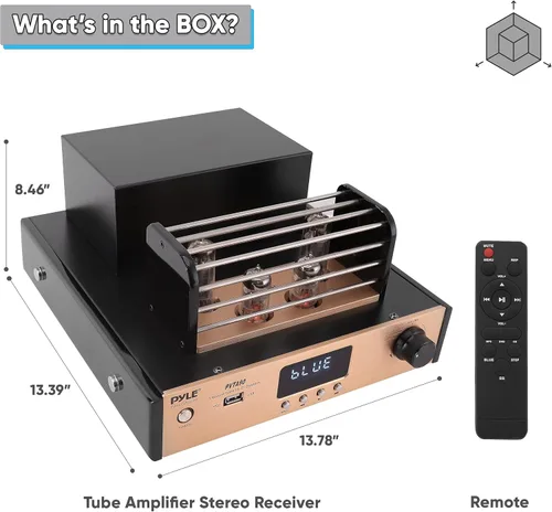 Miniatura 7 de Pyle Amplificador de Tubo Bluetooth Receptor Estéreo - Amplificador de Potencia Estéreo de Audio para el Hogar de 1000W Receptor Amplificador