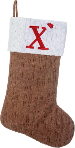 Miniatura 80 de Medias de Navidad personalizadas de 19 pulgadas con iniciales bordadas, medias de Navidad de punto negro para decoraciones de vacaciones familiares