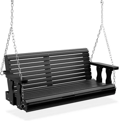 Miniatura 15 de VINGLI Columpio resistente de 880 libras para patio, porche, pintura de poliuretano, silla colgante con cadenas de seguridad ajustables, columpio