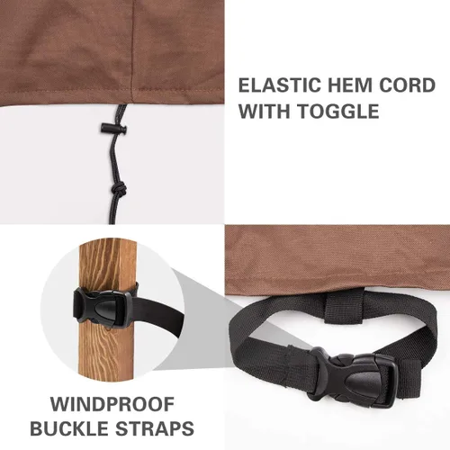 Miniatura 4 de Vailge Funda para Silla de Patio de Alto Respaldo, Fundas para Sillas de Exterior Impermeables, Funda para Silla de Comedor de 600D, Silla de Césped