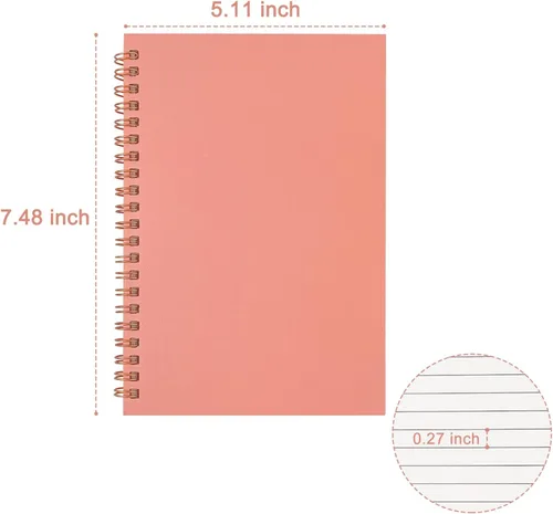 Miniatura 4 de Paquete de 2 cuadernos de tapa dura con renglones universitarios en espiral, bloc de notas y cuaderno de bocetos para estudiantes, oficina y diario