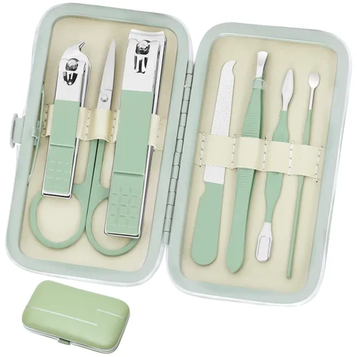 Miniatura 11 de Juego de cortaúñas profesional, kit de aseo de acero inoxidable, kit de manicura de viaje y pedicura, herramientas para el cuidado de uñas, kit