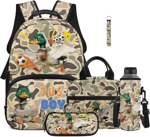 Miniatura 8 de Bulopur Eagle American Flag Print Kids Backpack Boys Elementary School 17 Inch Bookbag With Lunch Bag Water Bottle Holder Keychain Pencil Case 5