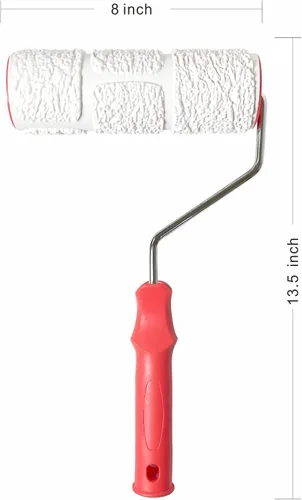 Miniatura 4 de Nichiyo Rodillo de pintura con patrón de 8 pulgadas para decoración de pared, textura clásica de ladrillo en relieve, rodillo de goma, decorativo