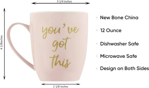 Miniatura 2 de Tazas inspiradoras con texto en inglés "You Got This Gifts for Women New Job Get Well Soon" (rosa, 14 onzas)
