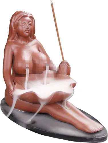 Sexy Lady - Quemador de incienso de cerámica con reflujo, soporte para incienso de humo, ideal para sala de yoga, decoración del hogar, regalo de