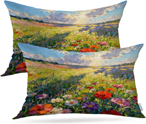 Miniatura 87 de Batmerry Black Cat Green Leaves Throw Pillow Covers, Cat Among Foliage Decorative Pillow Covers Digital Printing Blended Fabric for Couch Sofa Bed