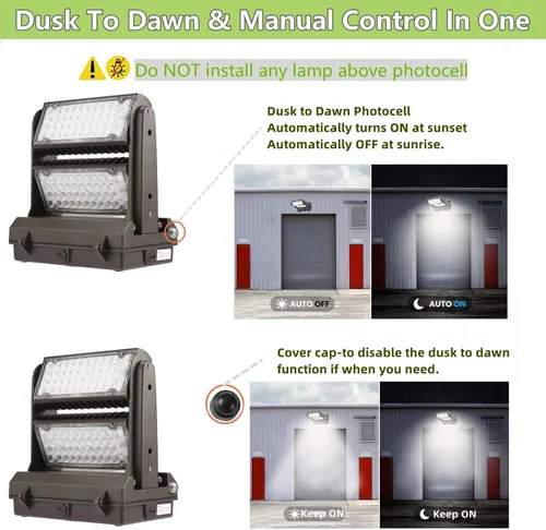 Miniatura 3 de Dusk to Dawn - Paquete de luz LED giratoria de 150 W, 5000 K, 21000 lúmenes, 800-1000 W, equivalente HPS/HID, cabezal ajustable ETL, accesorio