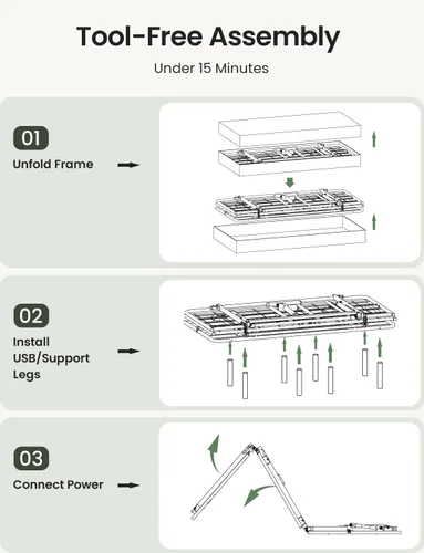 Miniatura 7 de Mixcous Base de cama ajustable de tamaño matrimonial con puertos USB, base de cama eléctrica con control remoto inalámbrico, diseño plegable de 3
