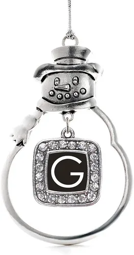 Miniatura 31 de Inspired Silver - Adorno de rodillo de reina - Adorno cuadrado de plata con muñeco de nieve con joyas de circonita cúbica
