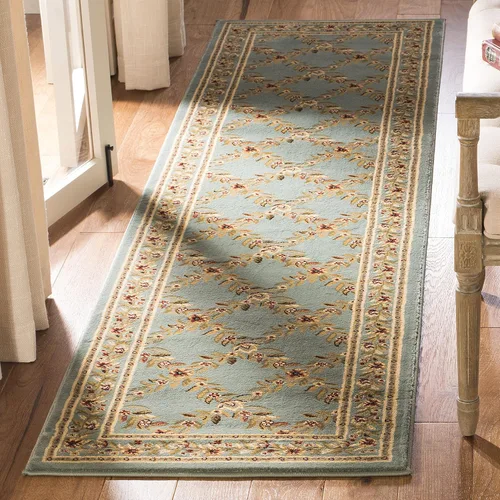 Miniatura 16 de SAFAVIEH Lyndhurst Collection - Alfombra de pasillo, 2 pies 3 pulgadas x 8 pies, color negro y marrón, diseño tradicional de enrejado floral,