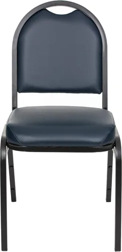 Miniatura 4 de OEF Furnishings OEF9204-BT/2 Silla apilable de grado comercial para banquetes (vinilo azul, marco recubierto de polvo negro, paquete de 2)
