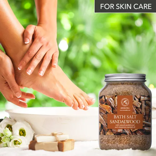 Miniatura 5 de Sal marina de baño sándalo 46 onzas (45.86 oz) – Sales de baño con sándalo y canela aceite esencial para baño – Baño relajante – Relajación muscular