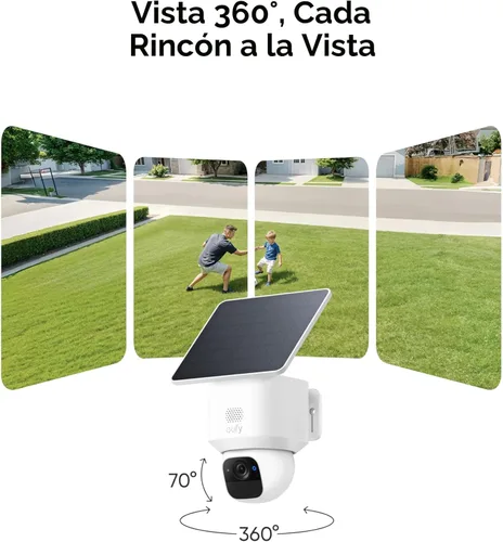 Miniatura 2 de eufy Security SoloCam E30, cámaras de seguridad inalámbricas para exteriores, cámara solar inalámbrica para exteriores, panorámica de 360°
