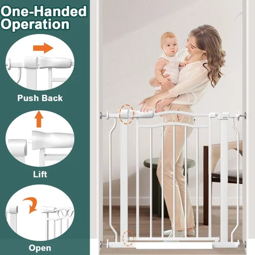 Miniatura 3 de Fairy Baby Puertas de bebé extra anchas de 29.5 a 53.1 pulgadas para puertas, puerta de seguridad para niños, perros, mascotas, puerta de escalera