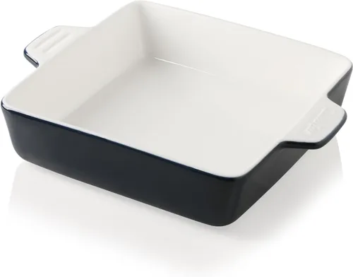 Miniatura 23 de Sweejar Plato de Cerámica para Hornear, Bandeja Rectangular Pequeña para Hornear con Asas Dobles, 20 Oz para Cocinar, Brownie, Cocina, 6.5 x 4.9 x