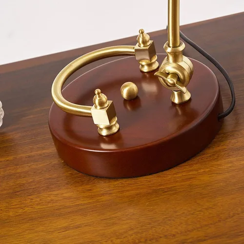 Miniatura 3 de Brass Desktop Table Lamp Retro Style Desk Lamp/Bankers Lamp/Office Lamp with Green Glass Shade, Pull Switch and Solid Base,Chandelier