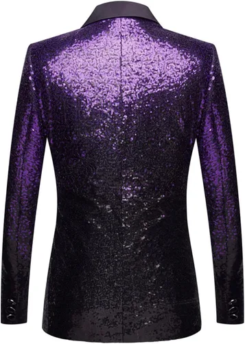 Miniatura 2 de DGHM-JLMY Traje gradual de cantante para hombre, para uso diario, boda, fiesta de graduación, lentejuelas, chaqueta brillante para club nocturno