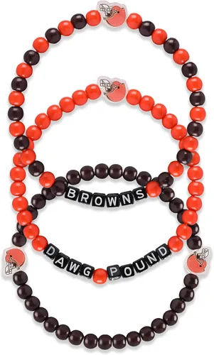 Miniatura 25 de FOCO NFL unisex-adult NFL Team Logo Officially Licensed 3-Pack Beaded Friendship Bracelets Cuentas