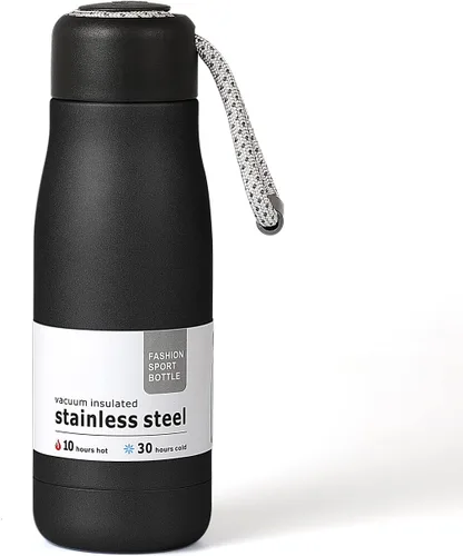 Miniatura 23 de Botella de agua pequeña de 12 onzas, botella de agua aislada Dusgut, de acero inoxidable, con tapa portátil de boca ancha, azul Fuerza Aérea Azul