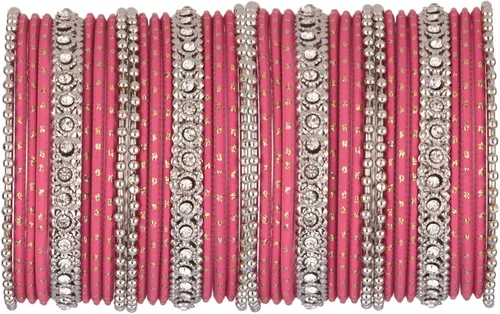 Miniatura 5 de Efulgenz Indian Bangle Set Rhinestone Crystal Boho Oxidized Bracelet Metal Bangle Set Jewelry for Women