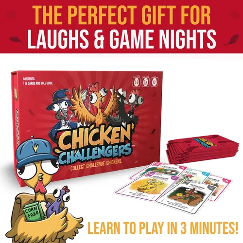 Miniatura 6 de Chicken Challengers Juego de cartas: estrategia hilarante para adultos y adolescentes, noche de juegos familiares, 2-8 jugadores, mayores de 13