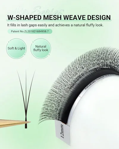 Miniatura 43 de NAGARAKU Extensiones de pestañas falsas en forma de W de 4D, suaves y naturales, con volumen, rizado D, 0.07mm, mezcla de 8-15mm, abanico 0.07-D 4D W