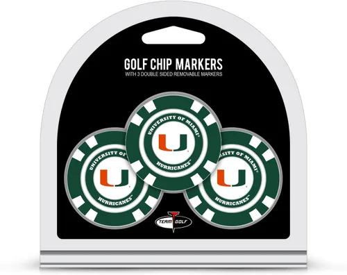 Miniatura 4 de Team Golf NCAA - Marcadores para pelotas de golf tamaño de ficha de póquer con marcadores de doble cara esmaltados más pequeños