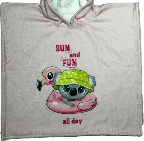 Miniatura 12 de Toalla de poncho de playa con capucha para niños, 100% algodón turco en el interior y microfibra de secado rápido en el exterior - Suave y Dinosaurio