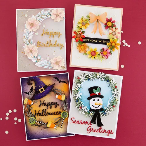 Miniatura 7 de Spellbinders Suzanne Hue - Troqueles grabados para coronas navideñas S6-219