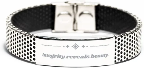 Integrity Reveals Beauty Bracelet, Motivation Quote Bracelet for Women, Daughter, Friends Mindset of Beauty, Beauty Quotes, Rise Beauty Self