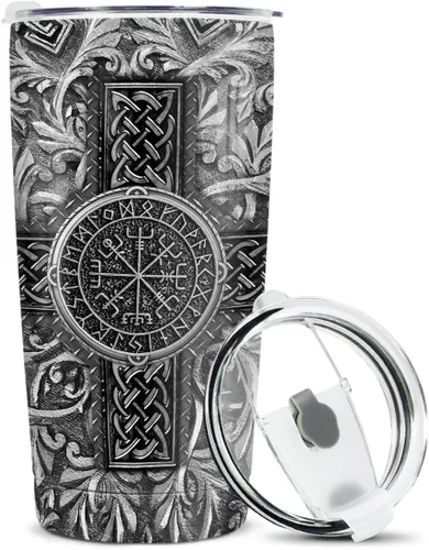 Miniatura 16 de winorax Tumbler de Dragón Estilo Metal Fossil Dragon Lover Vikingo Celta Tumblers de Acero Inoxidable 20oz Aislado Taza de Café de Viaje Regalos
