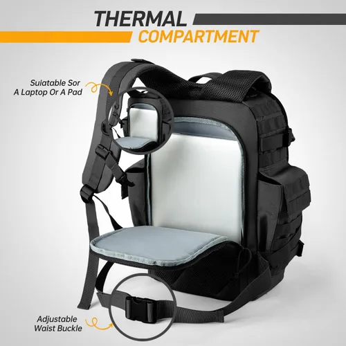 Miniatura 5 de SHARKMOUTH - Bolsa de pañales para papá para hombre, mochila militar para bebé con parches para senderismo, viajes, viajes de campamento, regalos