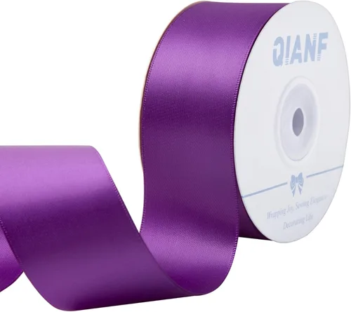Miniatura 72 de QIANF Cinta plateada de satén de doble cara de 1-1/2 pulgadas para envolver regalos, lazos para el pelo, hacer cintas para el cabello, bandas