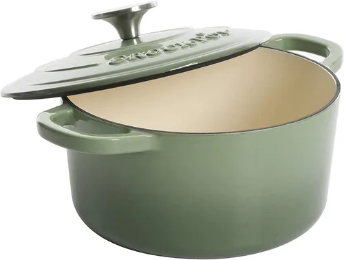 Miniatura 4 de Crock-Pot Artisan - Cacerola redonda esmaltada de hierro fundido estilo horno holandés, 3 cuartos de galón, verde pistacho