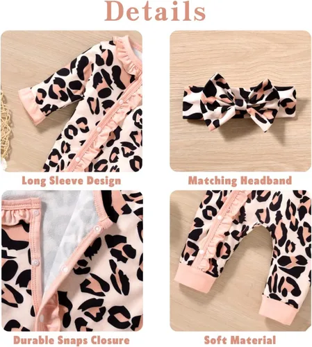 Miniatura 4 de Aalizzwell Mameluco para bebé niña, ropa de otoño e invierno con accesorios