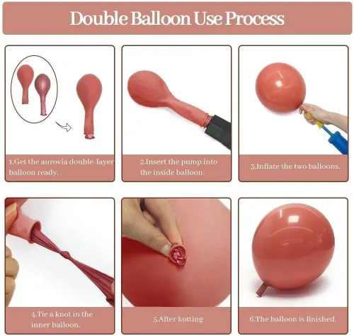 Miniatura 4 de Guirnalda de globos de color rosa polvoriento, globos de doble relleno, color rosa malva, kit de arco de globos de arena blanca perla para despedida