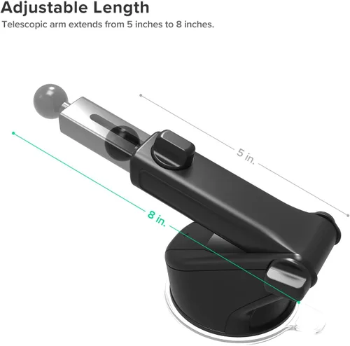 Miniatura 3 de iOttie Easy One Touch 5 - Soporte de ranura para CD con base de montaje adicional para salpicadero, soporte universal para teléfono para iPhone