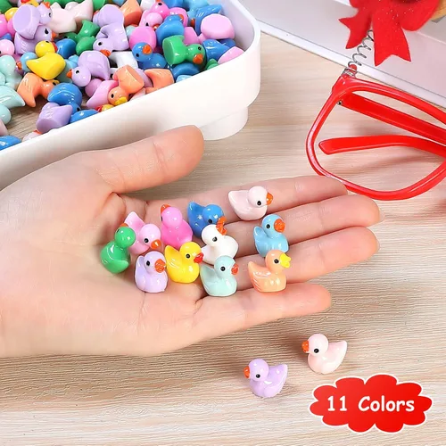 Miniatura 3 de JIUZHU 220 Piezas Mini Patos de Resina Patos Pequeños Fiesta de Cumpleaños Figura en Miniatura Paisaje Acuario Decoración DIY Bonsái