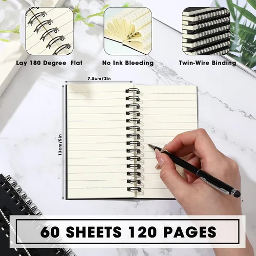 Miniatura 3 de Jutom 18 piezas de pequeños cuadernos en espiral, blocs de notas 3x5 a granel, pequeños cuadernos de bolsillo, mini blocs de notas con páginas