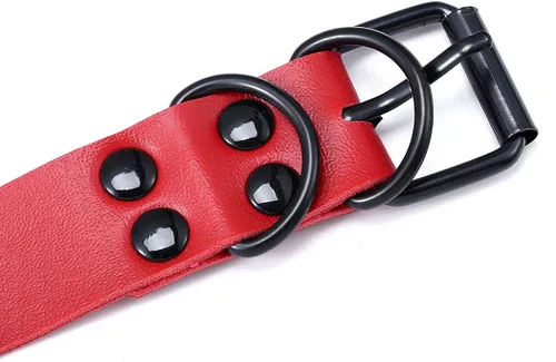 Miniatura 4 de Gangel Gargantilla circular de piel sintética con collar de roca gótica ajustable accesorio para disfraz de cosplay paquete de 1