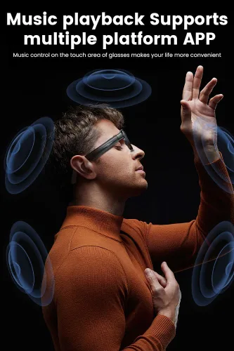 Miniatura 6 de Lentes de cámara inteligente para fotos, audio y videos, grabación HD de 8 MP, batería 7H, gafas ligeras de cámara AI para hombres y mujeres