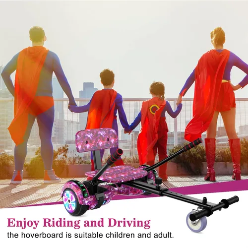 Miniatura 7 de FLYING-ANT Hoverboard de 6.5" de dos ruedas con asiento de autoequilibrio, scooter eléctrico con ruedas de luz LED Flash