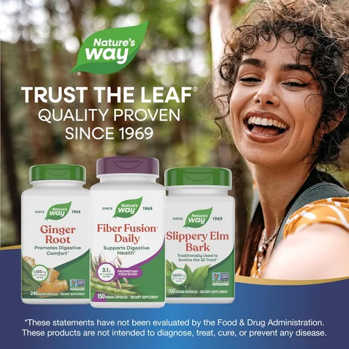 Miniatura 7 de Nature's Way Fiber Fusion Daily, cápsulas de cáscara de psyllium con salvado de avena, goma guar, pectina, apoyo para la salud digestiva*, veganas