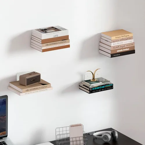 Miniatura 2 de STORAGE MANIAC Estantes flotantes para colgar en la pared, estantes flotantes invisibles de acero resistente, estantes colgantes para dormitorio