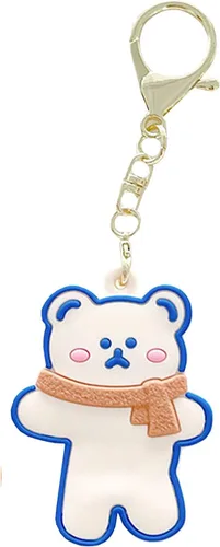 Funda de silicona de animales lindos compatible con Airtags Finder Location Tracker Llavero para niños y mascotas llaves blanco (White Bear)