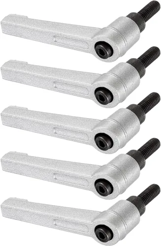 Miniatura 6 de METALLIXITY Mango de sujeción ajustable (M5 x 0.787 in), 5 unidades, mango de nivel de trinquete de botón macho de metal, para equipos