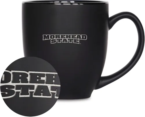 Miniatura 142 de Rico Industries - Taza de cerámica mate negra con grabado láser estándar de 15oz para NCAA (escuelas T & U) - Para bebidas calientes o frías