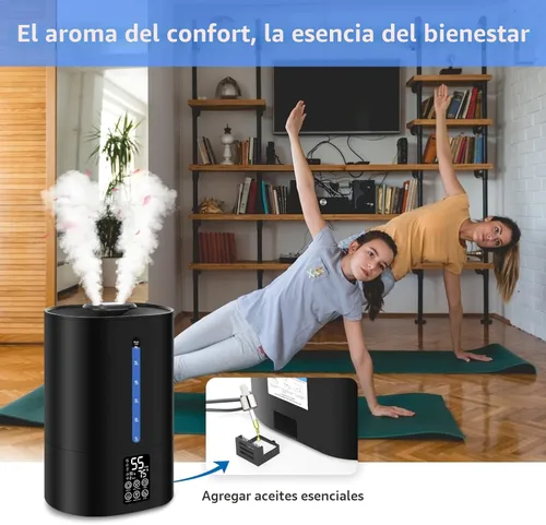 Miniatura 8 de Humidificadores de 6L para dormitorio, habitación grande, hogar, humidificador frío y cálido para plantas, niebla, humidificadores de escritorio