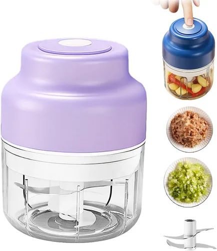 Miniatura 10 de 2026 Mejora Eléctrica Mini Picador de Ajos, Procesador de Alimentos Portátil con Carga USB y Picador de Vegetales, Molinillo de Verduras para Ajos
